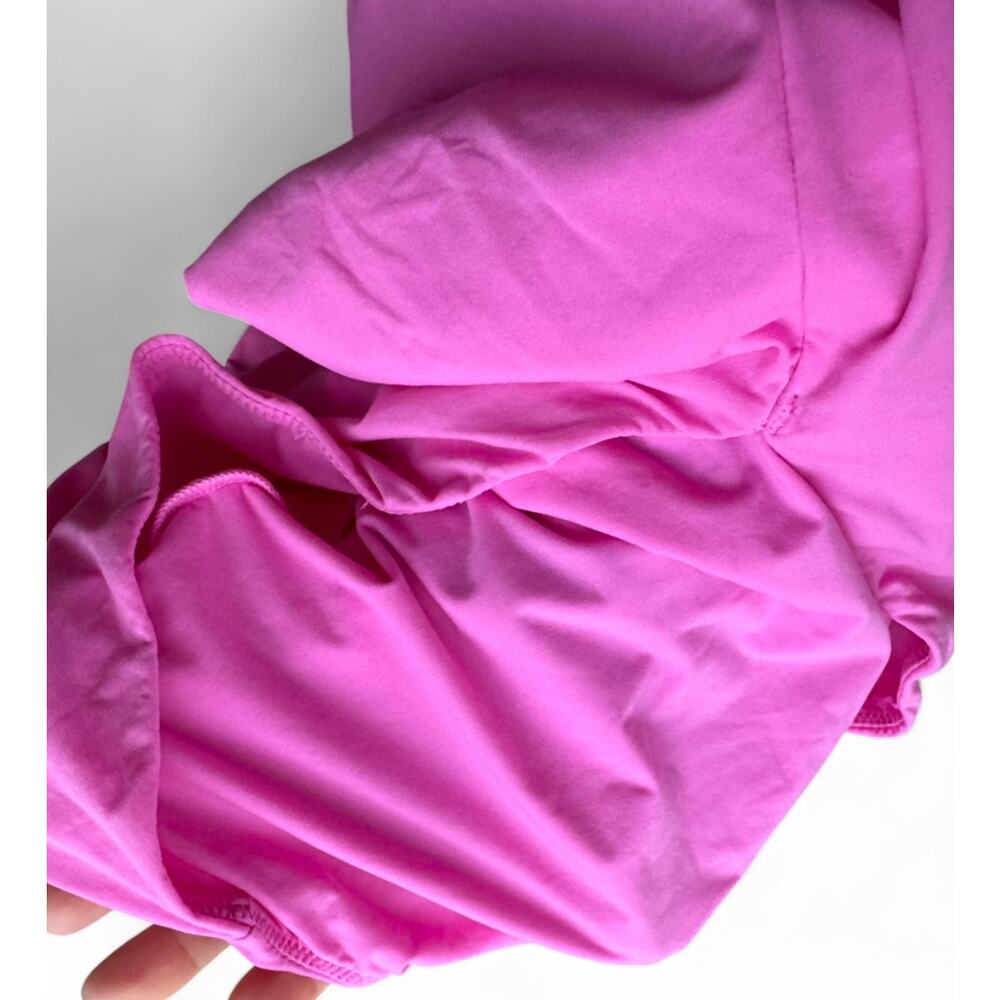 Skims pink fuchsia long sleeve plunge neckline bodysuit - Picture 4 of 5
